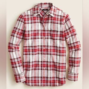 J. Crew Classic-Fit Flannel Shirt in Vintage Plaid Size 0